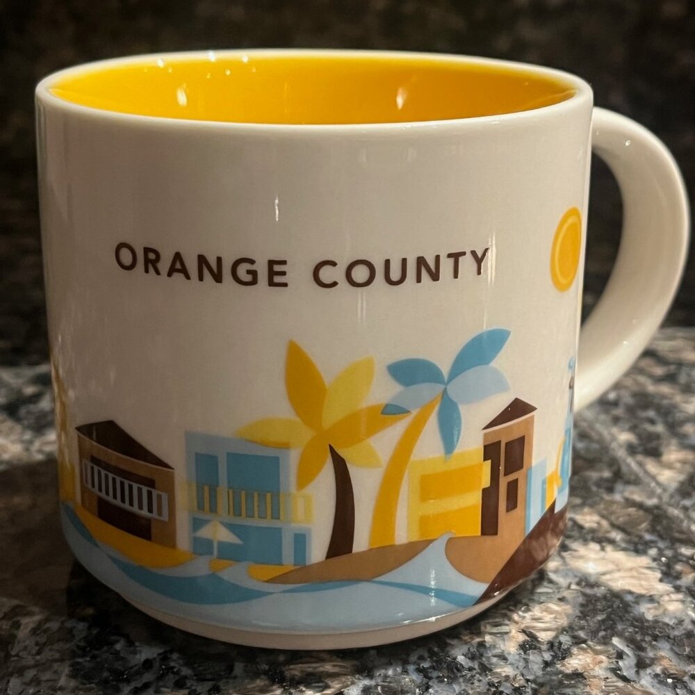 Starbucks 14oz ORANGE COUNTY You Are Here Collection Coffee Tea Cupβ Mug 2015